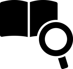 Magnifier And Open Book Clean Outline Svg Vector, Free Vectors File